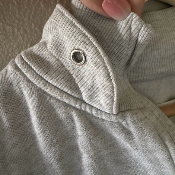 Joah Brown Retro Half Zip Light Gray “Pearl” Pullover Sweatshirt Size S/M - Picture 9 of 12